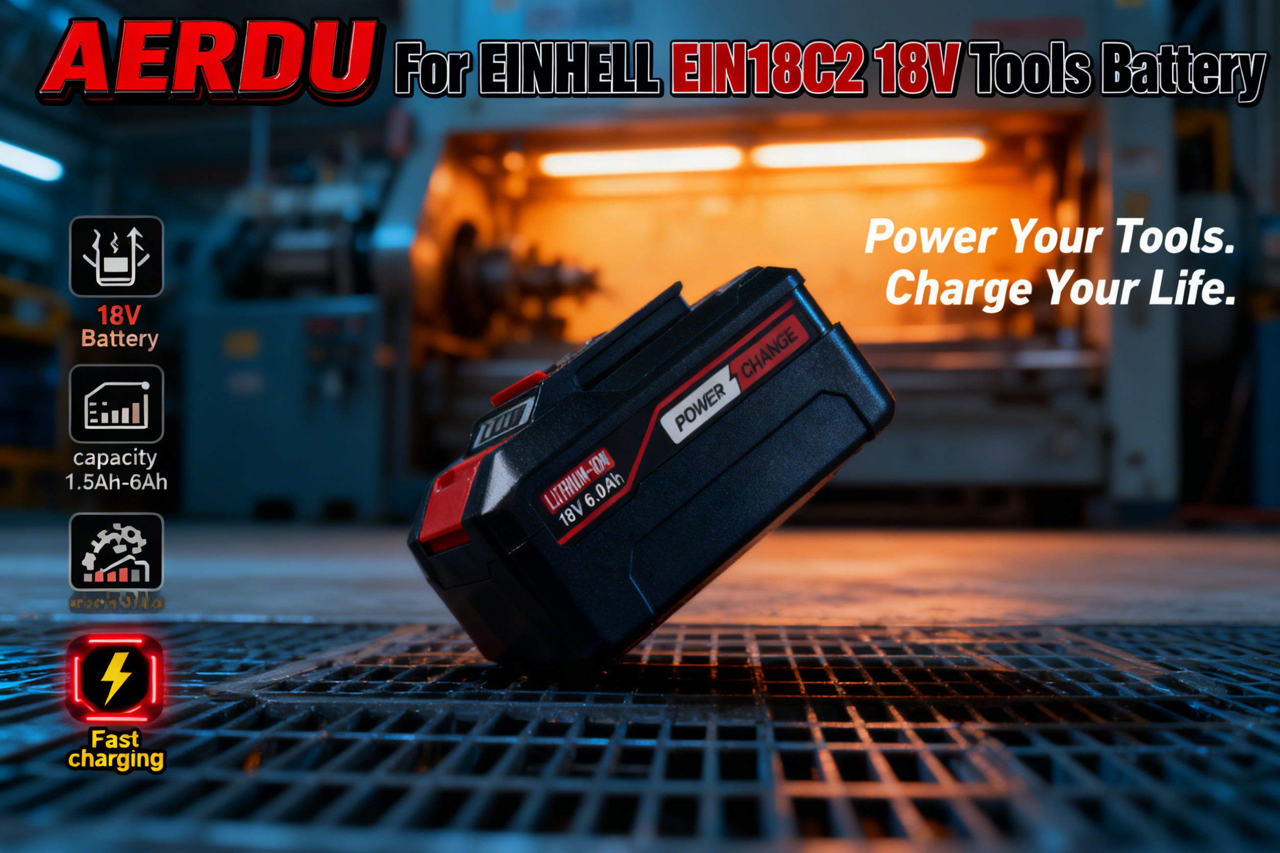 Power Tools Einhell - AERDU For EINHELL EIN18C2 18V Actual