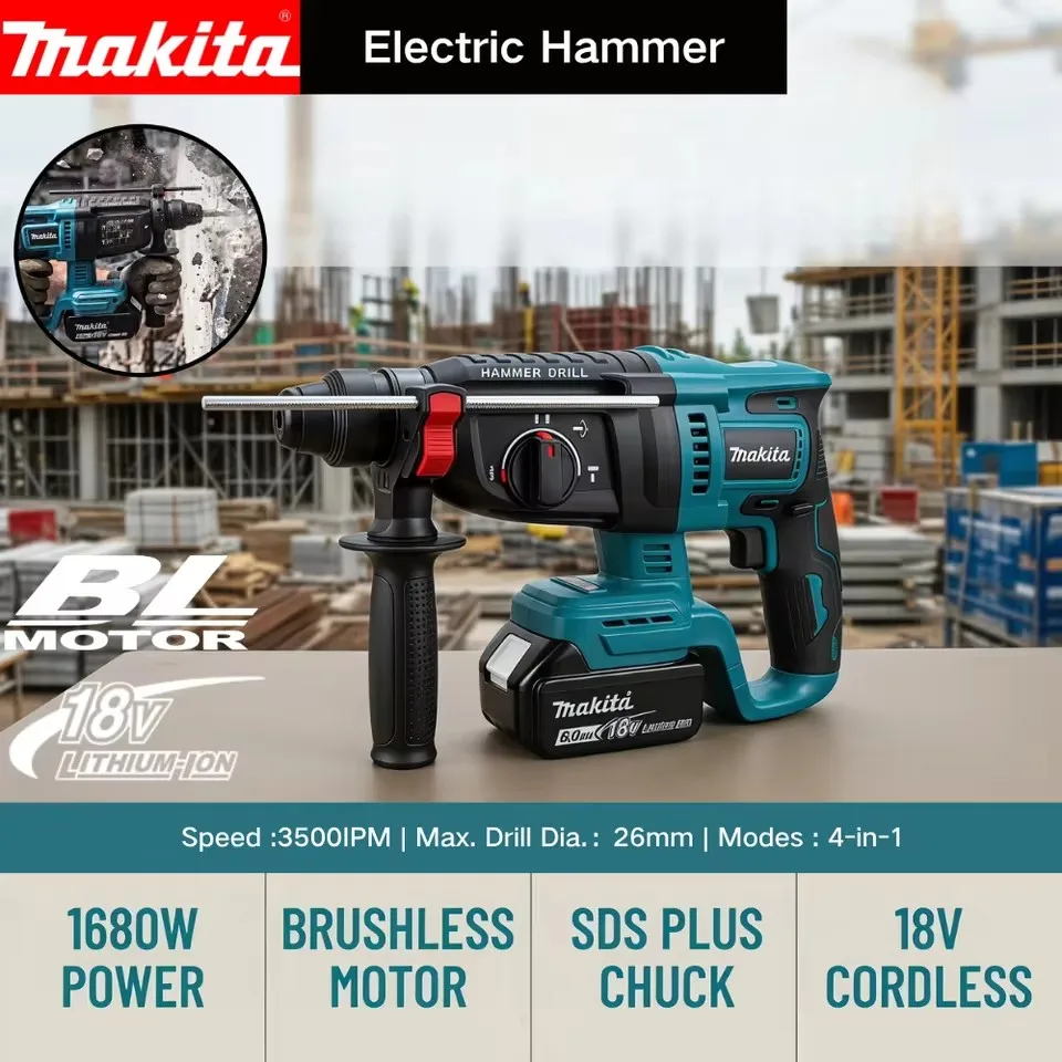 Power Tools Impact - Makita 26MM Brushless Electric Hammer Drill